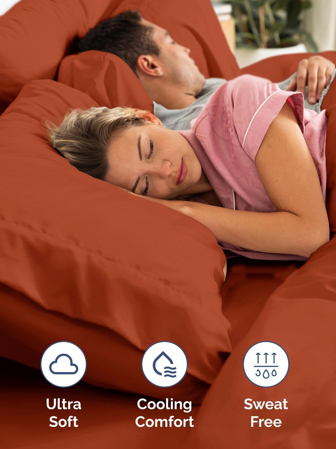 Skiennix Extra Deep Full Sheet Set - 6-Piece Breathable Cooling Bedding - Soft, Wrinkle-Free Terracotta