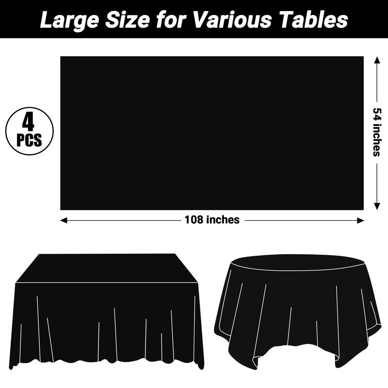 QZYL 12 PCS Lavender Plastic Tablecloths, 54 in x 108 in Dinner Table Cloths, Rectangle Table Cover for Birthday Party Family Gathering Wedding