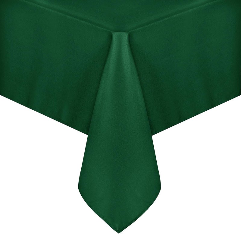 sancua Rectangle Tablecloth - 60 x 84 Inch - Stain and Wrinkle Resistant Washable Polyester Table Cloth, Decorative Fabric Table Cover for Dining Tables, Buffet Parties and Christmas, Hunter Green