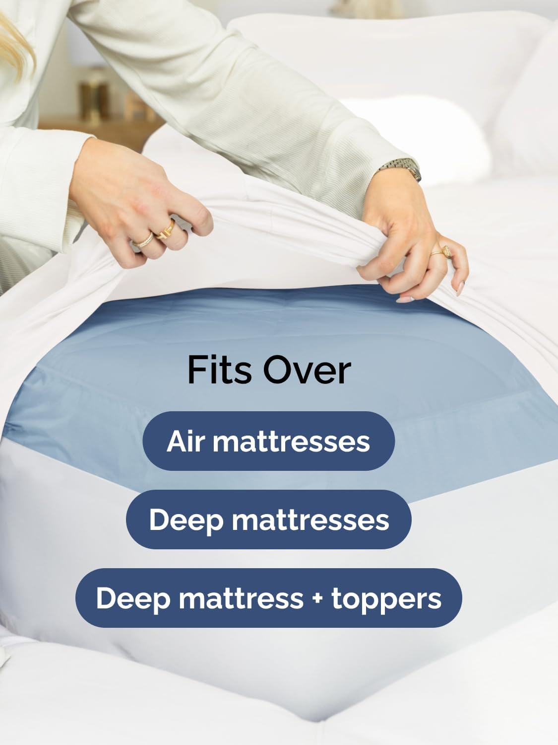 Regine Switzerland Extra Deep Queen Fitted Sheet - Ultra Soft, Wrinkle-Free - Fits 18-24 Inch Mattresses - Easy-Care & Breathable - White