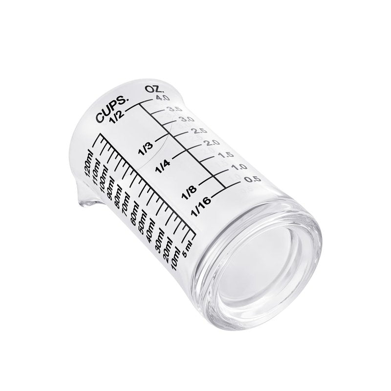 Ackers 4oz Glass Measuring Cup – Shot Glass with Ounce,Ml,Cups Markings for Kitchen & Bar(Red Line)