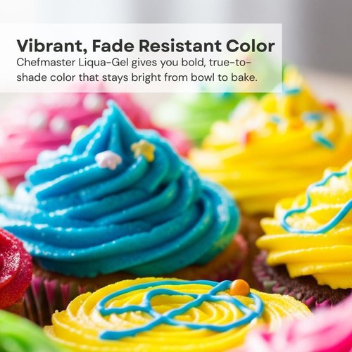 Chefmaster Super Red Liqua-Gel® Food Coloring - Vibrant, Fade-Resistant Dye for Icing & Fondant | 0.70 oz