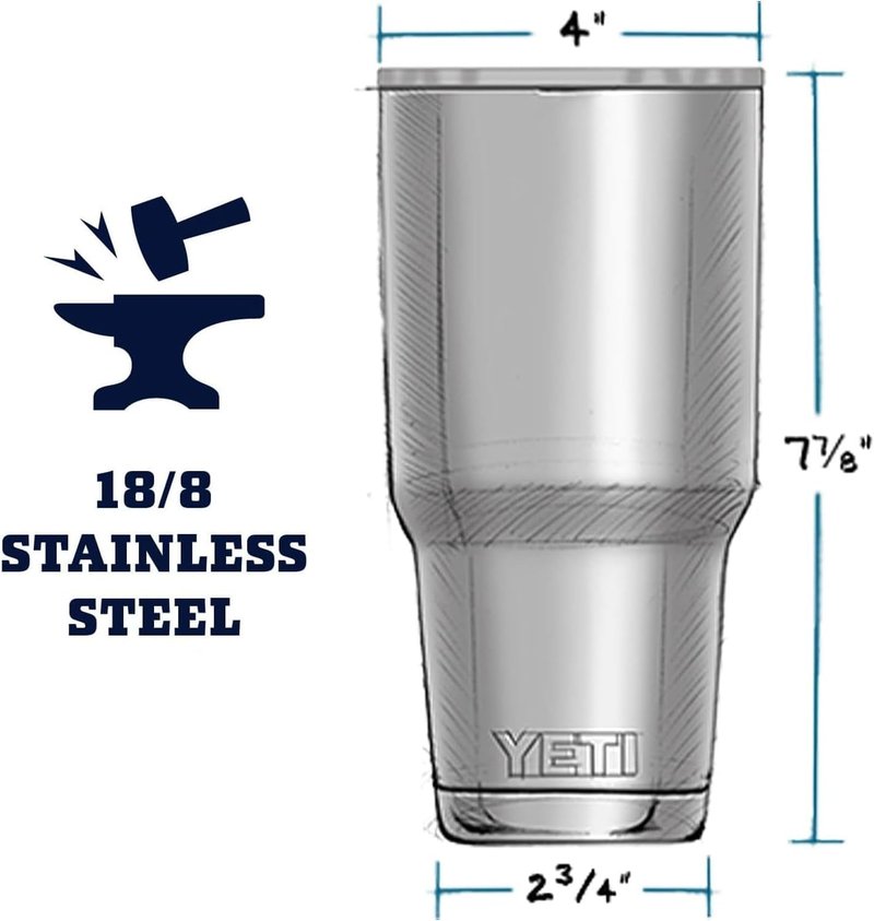 YETI Rambler 30 oz Tumbler, Stainless Steel, Vacuum Insulated with MagSlider Lid, Solar Flare