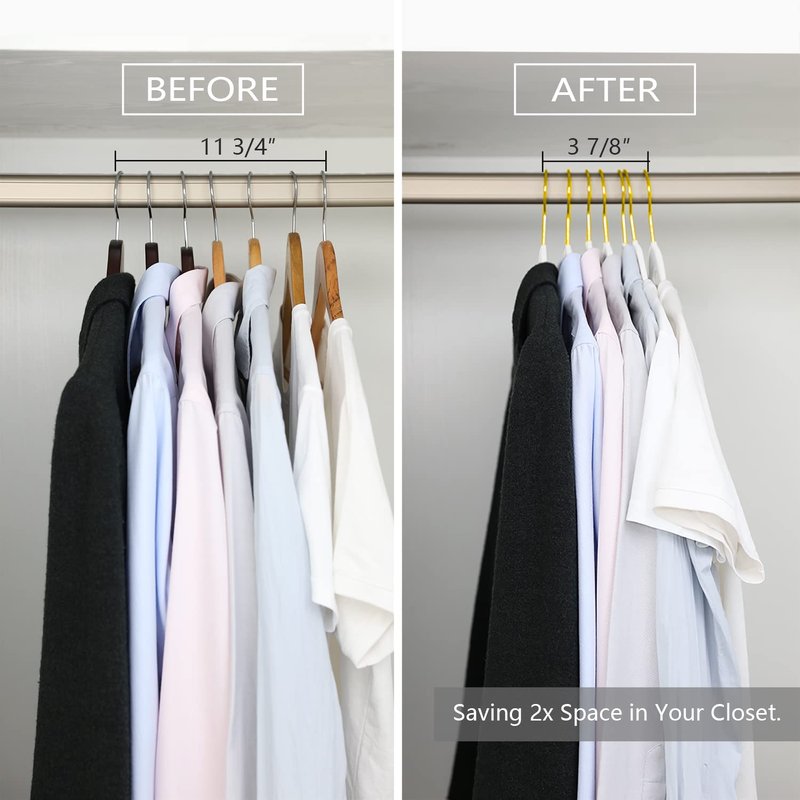 MIZGI Premium Velvet Hangers Pack 30 Pcs Heavyduty - Non Slip Slimline - Velvet Suit Hangers White - Gold Hooks,Space Saving Clothes Hangers