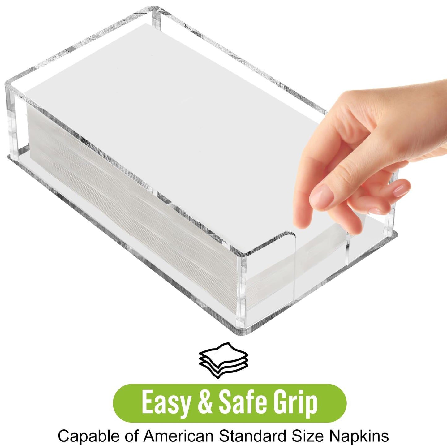 Fengzhe Acrylic Guest Towel Napkin Holder, Clear Bathroom Paper Hand Towels Storage Tray, Disposable Paper Towel Holder for Bathroom, Kitchen, Parties, Weddings, and Various Events 8.5x4.9x2.4 inches