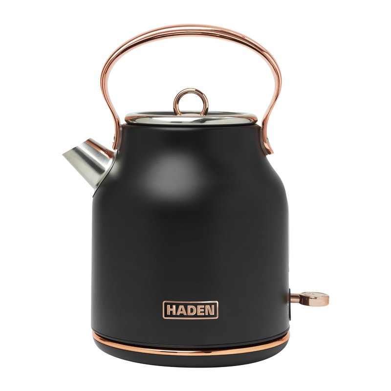 Haden 75012 Heritage 1.7 Liter Stainless Steel Body Countertop Retro Electric Kettle with Auto Shutoff & Dry Boil Protection