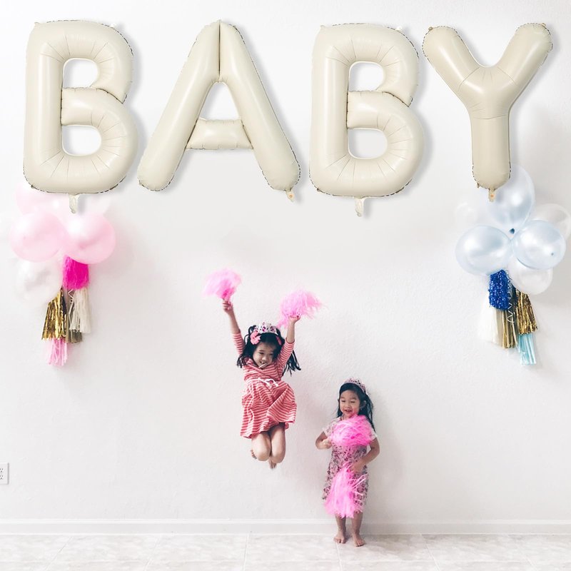 40 Inch Custom Letter Balloons, Giant Alphabet G Foil Name Balloon Cream White, Mylar Self Inflating Beige G, Helium Customize for Women Birthday Party Decoration