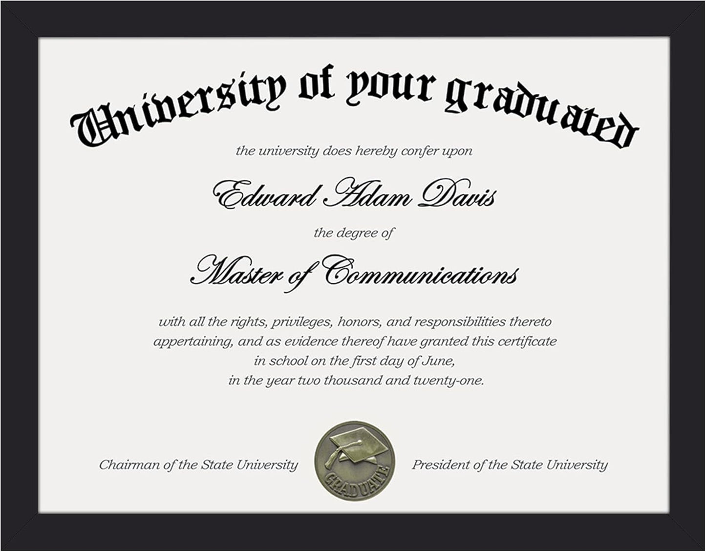 Upsimples Certificate Frame - Clear Plexiglass Diploma Frame for Wall/Tabletop | 8.5x11 Black, 1 Pack