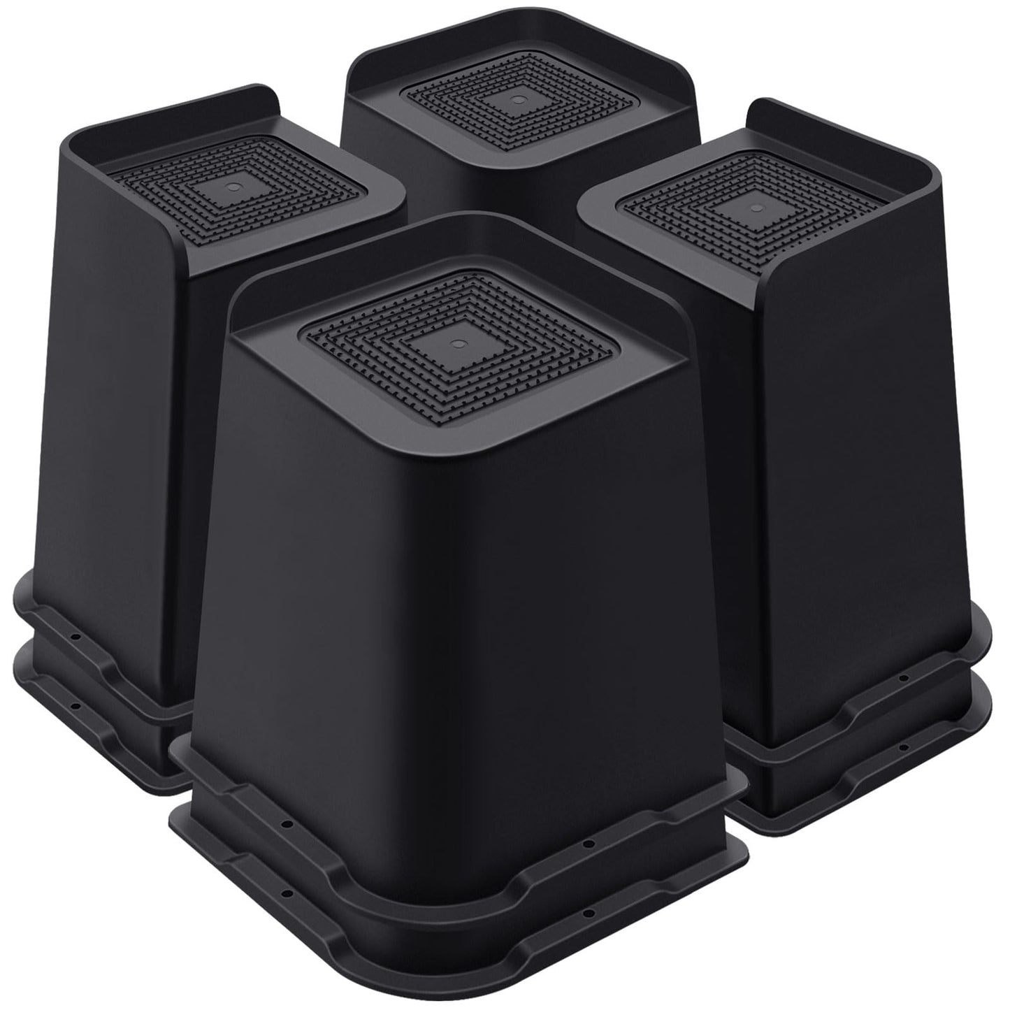 ANNKUT Bed Risers 8 Inch Heavy Duty, Furniture Risers for Bed Desk Table Sofa Couch ，Oversized Bed Lifts Risers, Support up to 5000 Lbs(8 Pack Black)