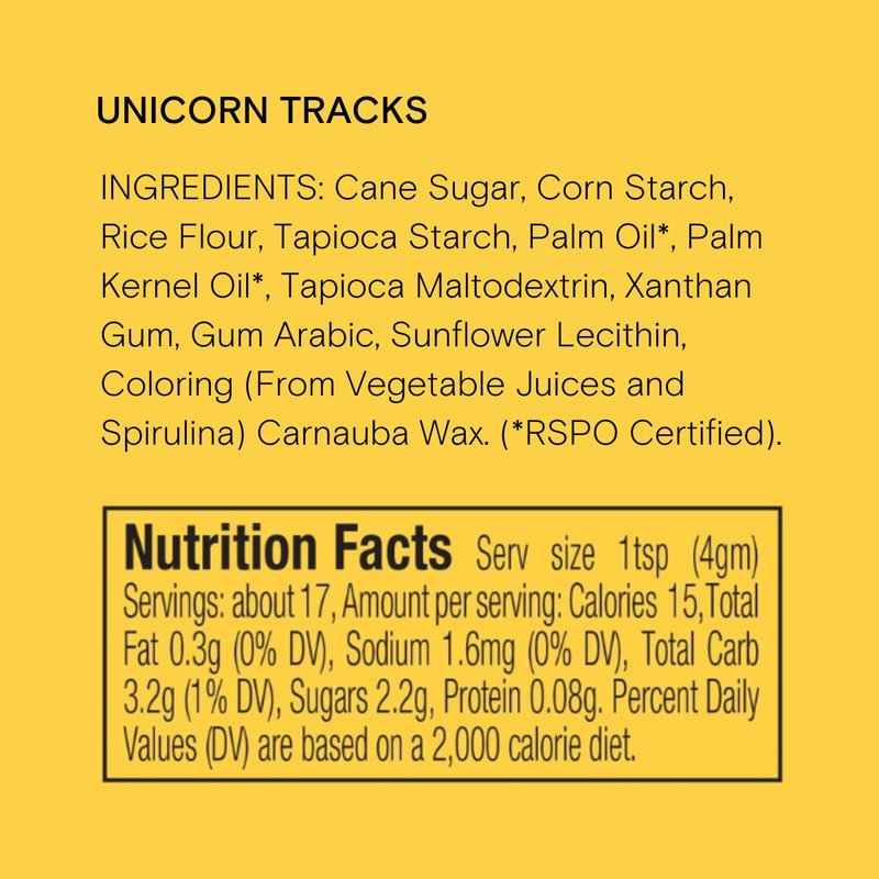 Supernatural Unicorn Tracks Natural Confetti Sprinkles, Heart & Star Shapes, Organic Dye Free, Soy Free, Gluten Free, Vegan, 3oz