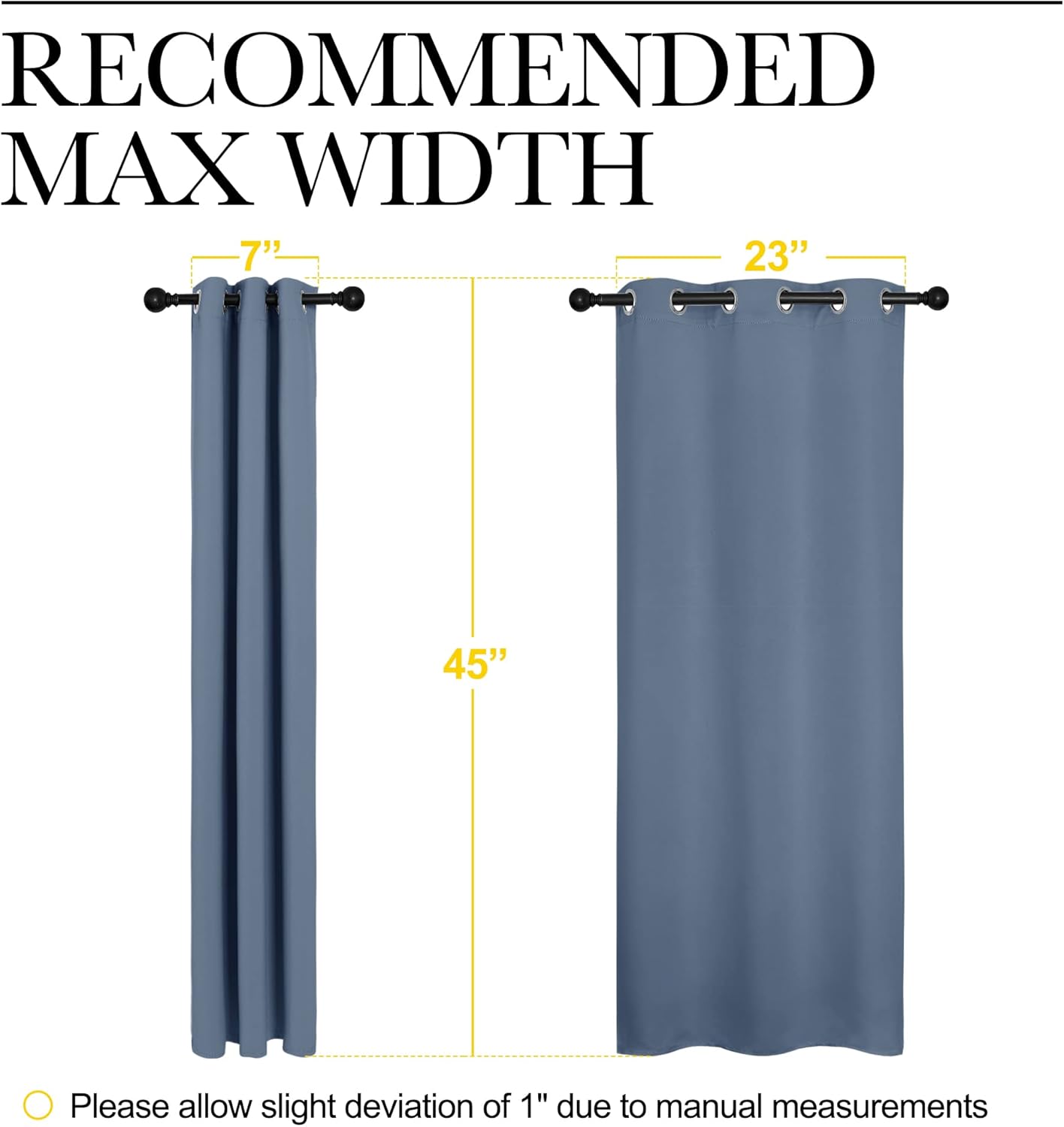 NICETOWN Thermal Insulated Blackout Curtains - Room Darkening Grommet Drapes | Stone Blue, Set of 2, 29x45 Inches