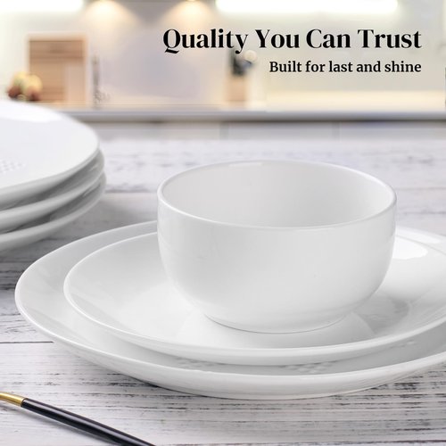 DOWAN 10 OZ Small Bowls, Ice Cream Bowls - 4.25" Ceramic Dessert Bowl Set of 6 - Porcelain Small Cereal Bowls, Side Dishes Dipping Bowl for Portion Control - Dishwasher Microwave Safe（Soft White