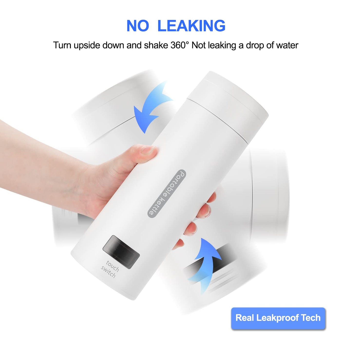 Small Travel Electric Kettle, 380ml Portable Electric Tea Kettle with 4 Temperature Control, Mini Portable Hot Water Boiler 304 Stainless Materials Automatic Shut off and Dry Protection