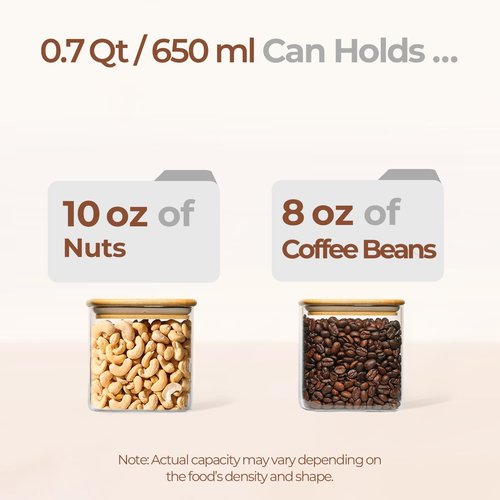 ComSaf Glass Food Storage Jars Set of 9 - Clear Containers with Lids for Pantry Organization | Ideal for Spices, Oats, Coffee, and Sugar
