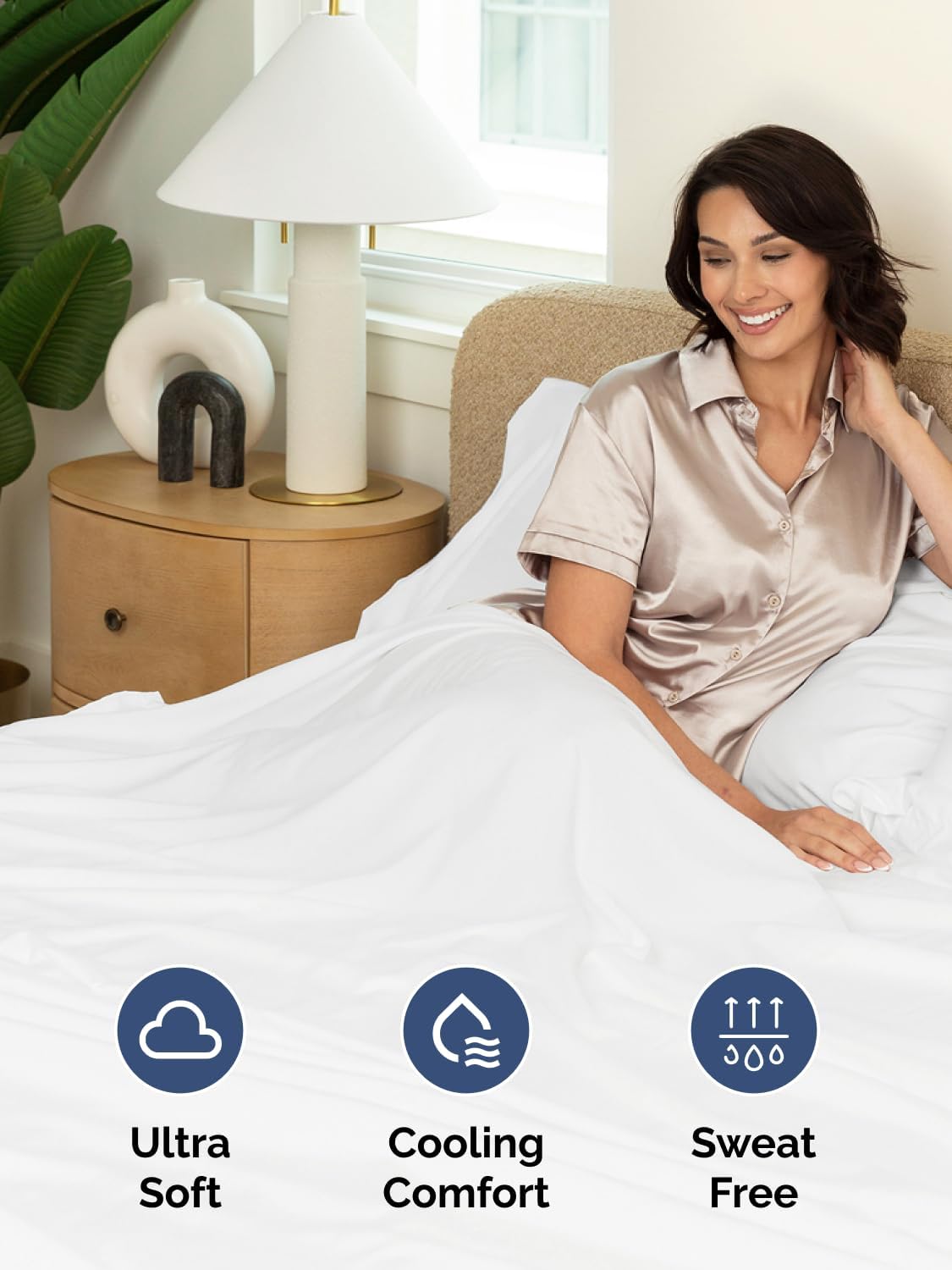 Skiennix Extra Deep King Sheet Set | 6-Piece Breathable Cooling Bedding - Soft, Wrinkle-Free White