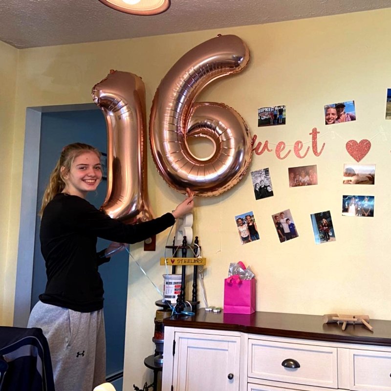 Rose Gold 1 Balloons, 40 Inch Giant Helium Foil Number 0-9 for Girls, Self Inflating Digit 1st Birthday Balloon for Women Anniversary Baby Shower New Year Engagement Party Decorations Supplies