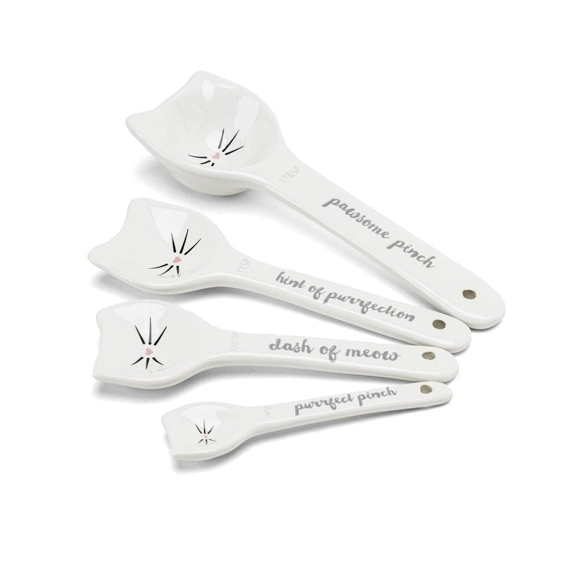 Lemon Ceramic Spoons Set: Lemon Shaped Measuring Spoons: 1 Tablespoon, 1 Teaspoon, 1/2 Teaspoon and 1/4 Teaspoon