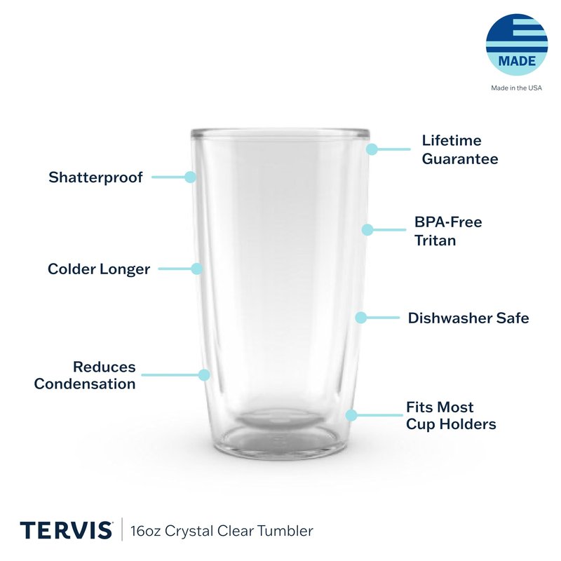 Tervis Made in USA Double Walled Inkreel - Crystal Nature Collection Insulated Tumbler Cup Keeps Drinks Cold & Hot, 16oz 4pk, Assorted