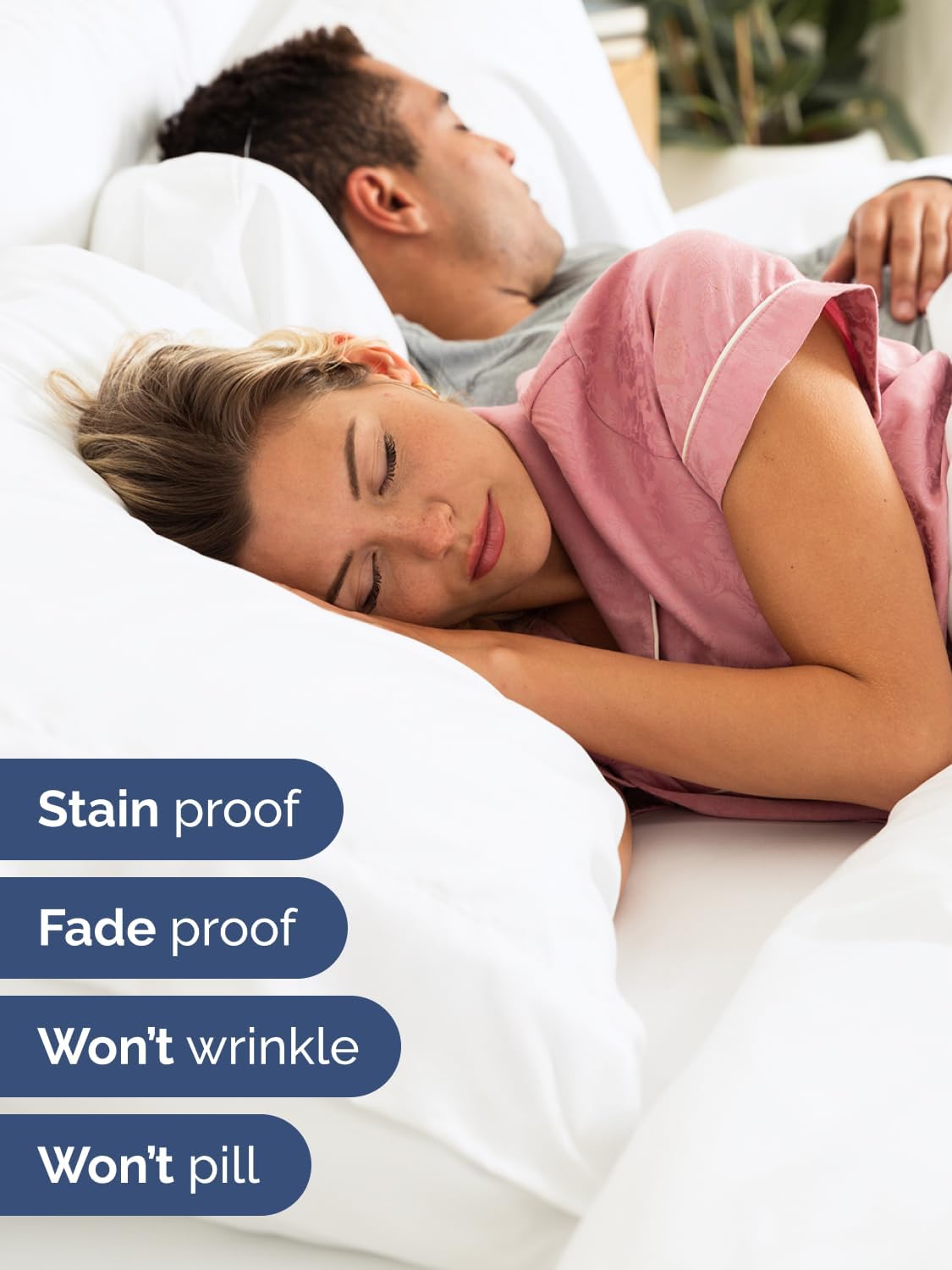 Skiennix Extra Deep Full Sheet Set - 6 Piece Breathable Cooling Bedding - Soft Wrinkle-Free White