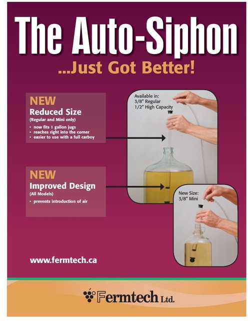 Fermtech 1/2" Large 27" Fast Flow Deluxe Siphoning Kit – Auto Siphon for Home Brewing, Beer, Wine, Mead, and Craft Brew – Includes Food-Grade Hose & Bottling Wand for Easy Transfer & Filling