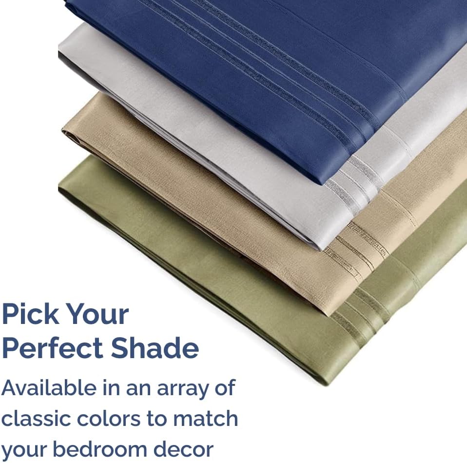 Standard Pillow Cases Set of 2 | Ultra-Soft Hotel Quality Covers - Comfy, Wrinkle-Free & Stain Resistant - Heathered Blue