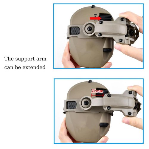 ARC Rail Adapter for Tactical Helmets, Fast Helmets Accessories Compatible with Walker's Razor and Razor Digital Earmuffs (Tan)