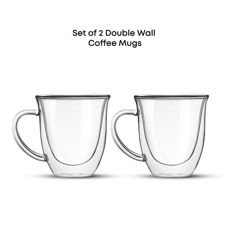 JoyJolt Serene Double Walled Insulated Glasses Coffee Mug (Set of 2) 7.4 Ounces