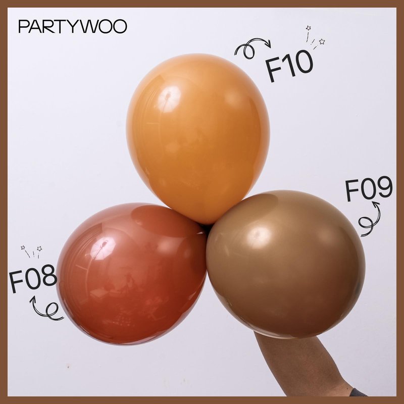 PartyWoo Tan Balloons 101 pcs 12 Inch Boho Neutral Light Brown Coffee Fall Latex Helium Balloons for Graduation Birthday Safari Boy Baby Shower Jungle Cowgirl Woodland Party Decorations Brown-F10