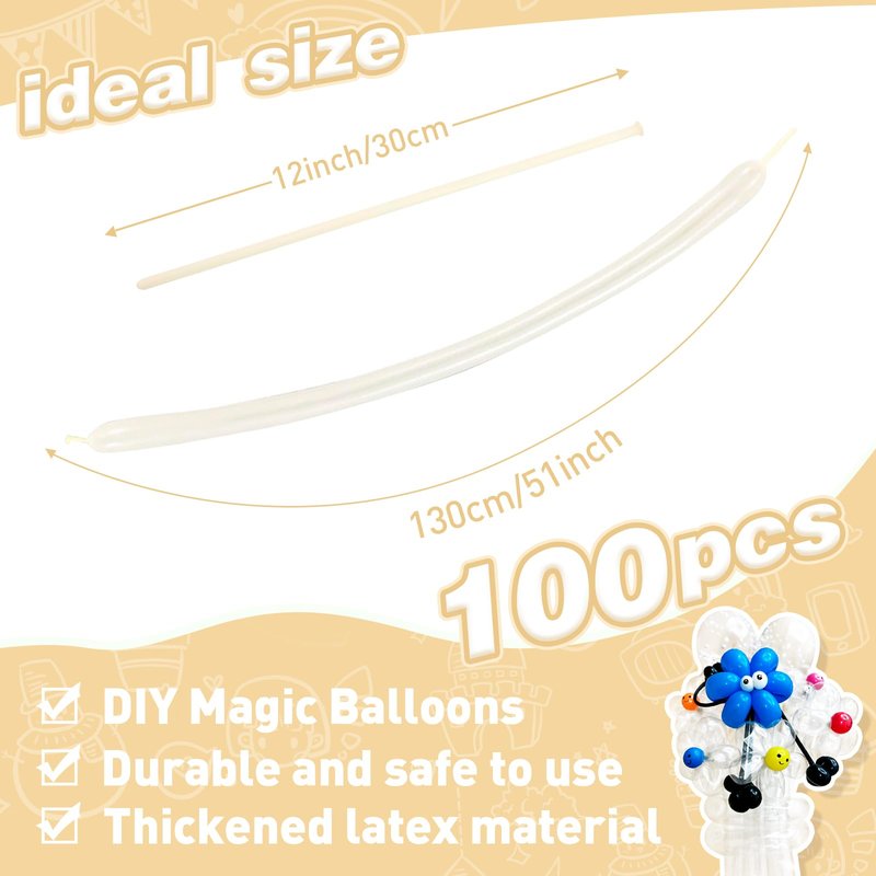 100 pcs 260 Balloons Clear for Long Balloons Garland Kit for Christmas Decorations And Birthday Decorations Wedding Animals Modeling Party Holiday Valentines Flower Decor