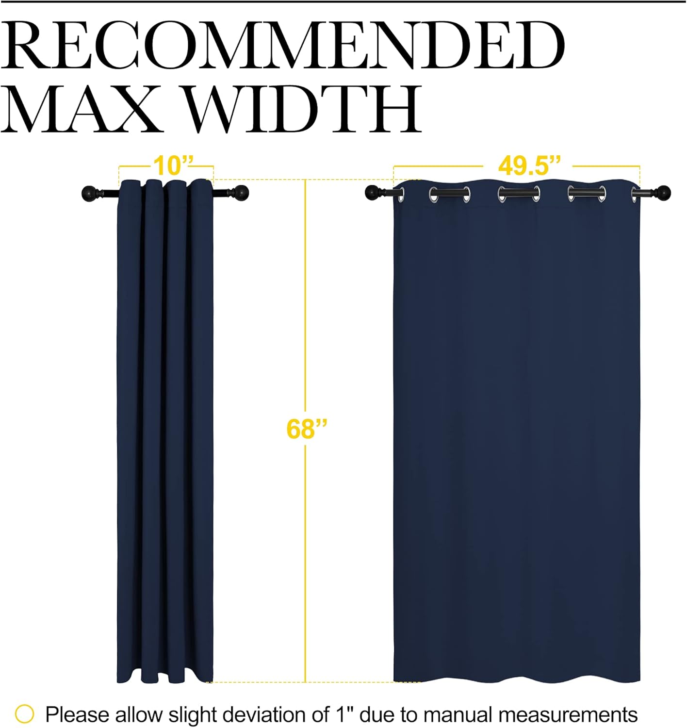 NICETOWN Blackout Curtains - All Season Thermal Insulated Grommet Drapes for Kids' Room | Navy, 55 x 68 Inches