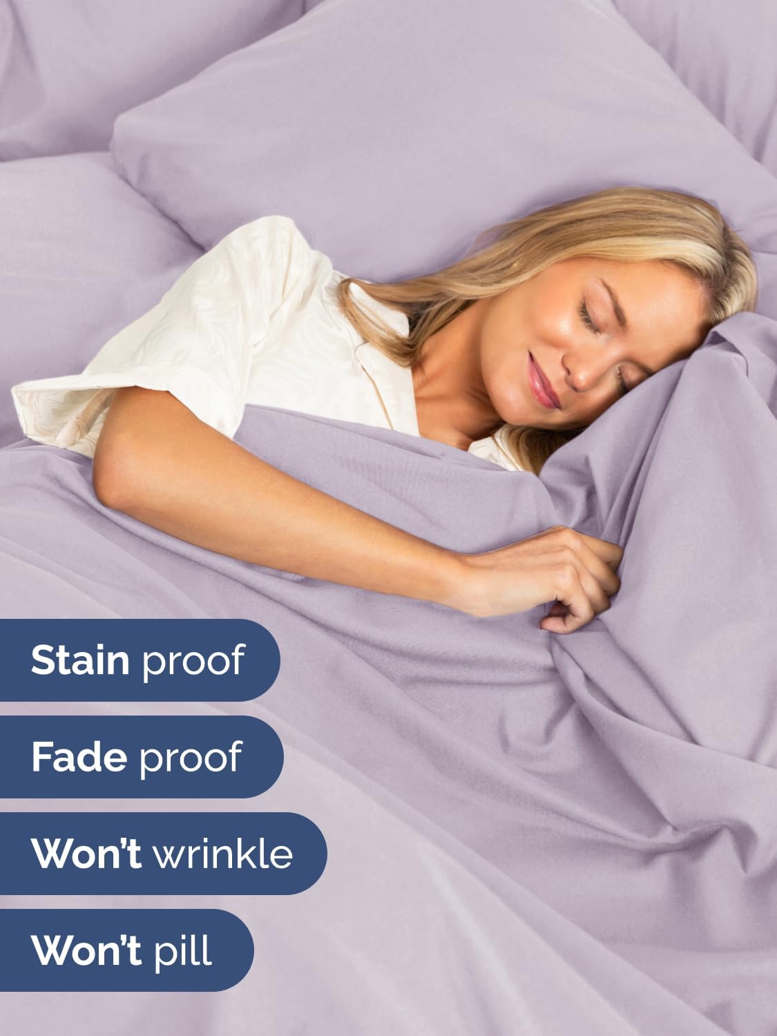 Skiennix Extra Deep Cal King Sheet Set - 6 Piece Breathable Cooling Bedding - Soft Wrinkle-Free Light Lavender