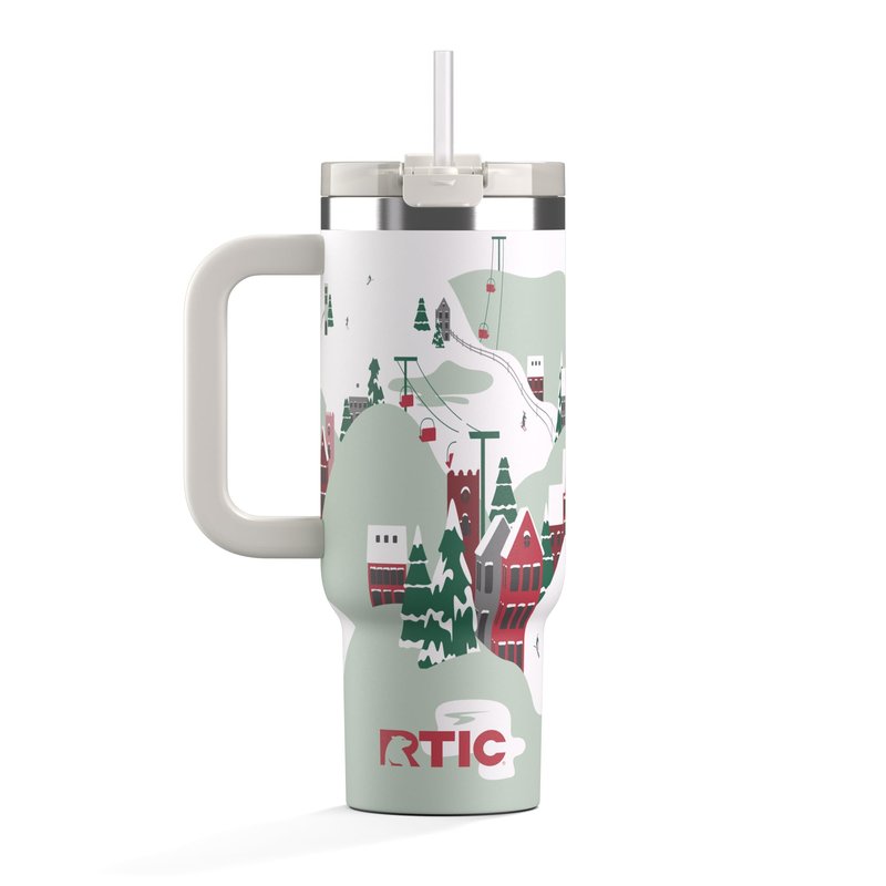 RTIC Road Trip Tumbler Double-Walled Insulated Stainless Steel Portable Travel Coffee Mug Cup with Lid, Handle and Straw