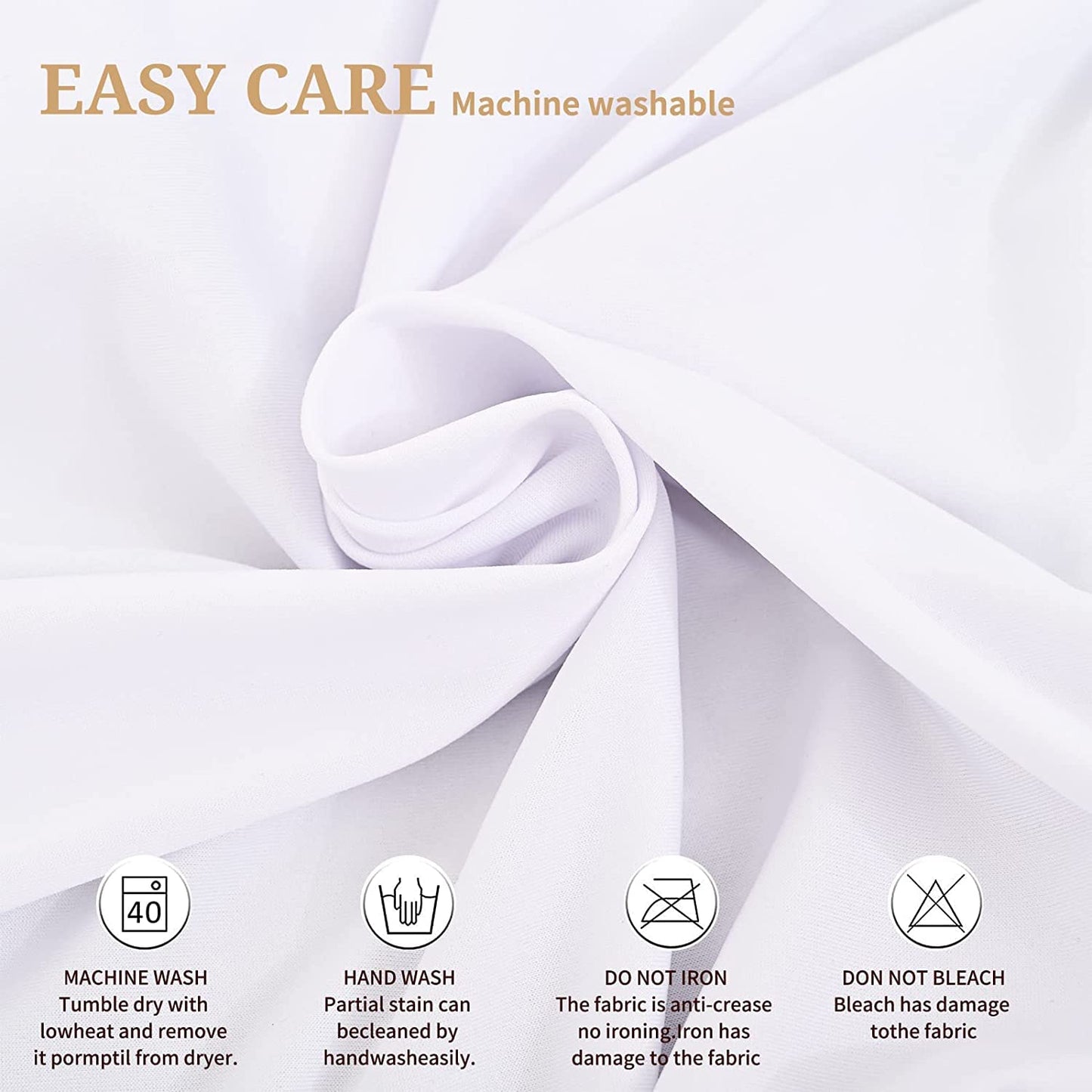 REWOMC 6 Packs Round Cocktail Table Skirt 24"x 43" Spandex Stretch Cocktail Tablecloth with Wavy Drapes, White Spandex Fitted High Top Table Covers for Wedding Bar Party Birthday Banquet Tables