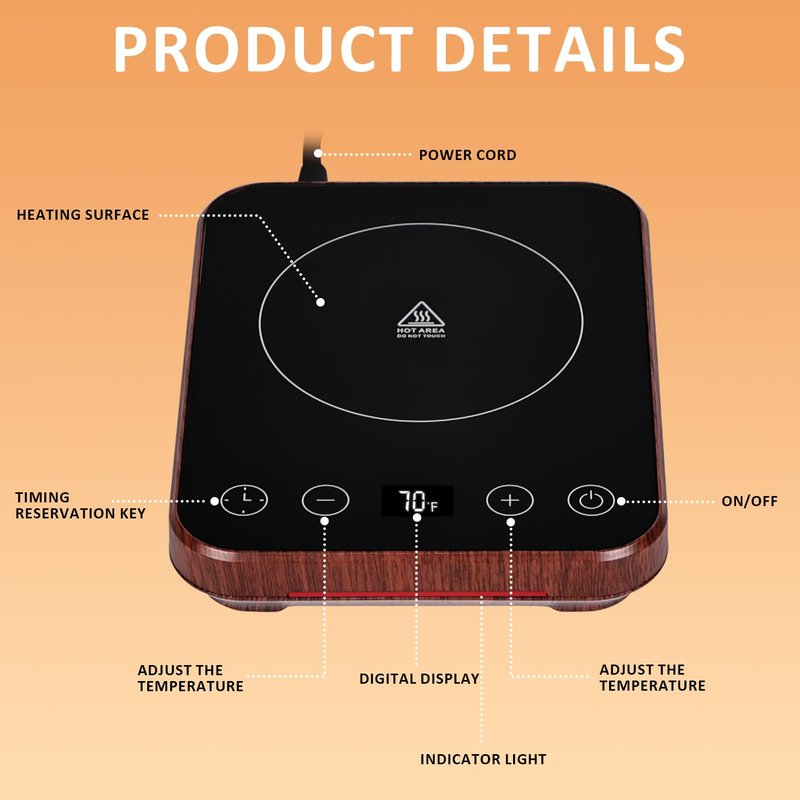 Sourdough Starter Warmer, MAXVINI Upgrade Sourdough Warming Mat with Precision Temperature Control (70-100°F) Auto-Warming Sensor, 0-12H Timer & Auto On/Off, for Home Bakers & Beginners - Wood Grain