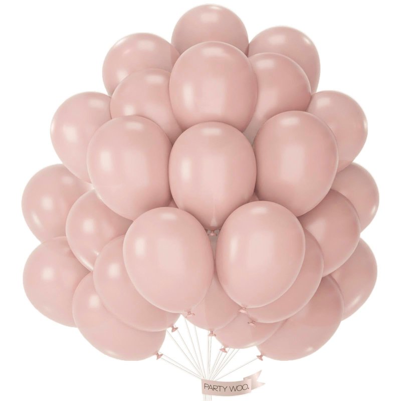 PartyWoo Dusty Pink Balloons 101pcs 12 Inch Boho Blush Lilac Pink Latex Helium Balloons for Princess Birthday Baby Shower Graduation Gender Reveal Anniversary Bachelorette Party Decorations Pink-F54