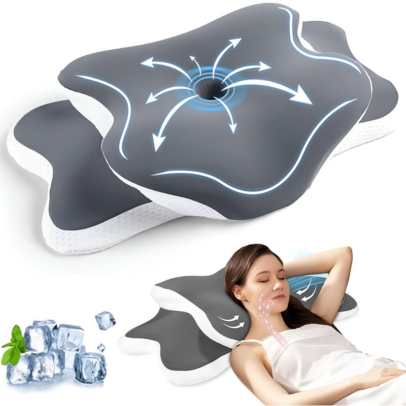 RUFOUS Orthopedic Cervical Pillow for Neck Pain Relief – Adjustable Contour Memory Foam, Dual-Height (4.3"/3.5"), Cooling Washable Cover, Orthopedic Neck Support for Side & Back Sleepers