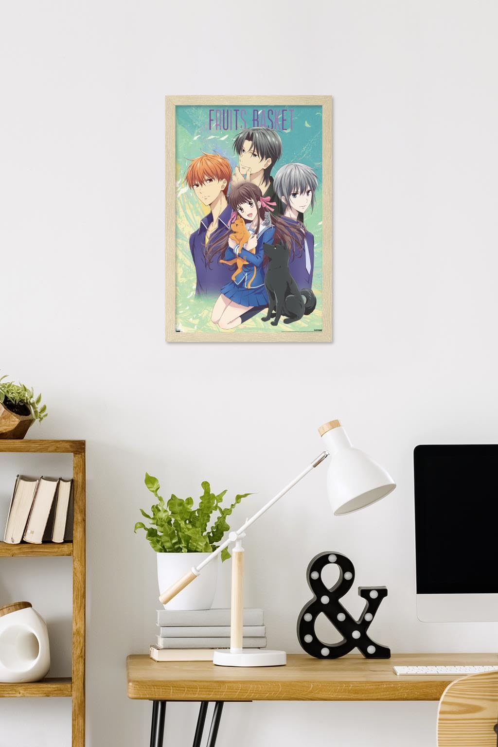 Fruits Basket - Art Work Wall Poster, 22.4L" x 14.7W", Blonde Framed Version