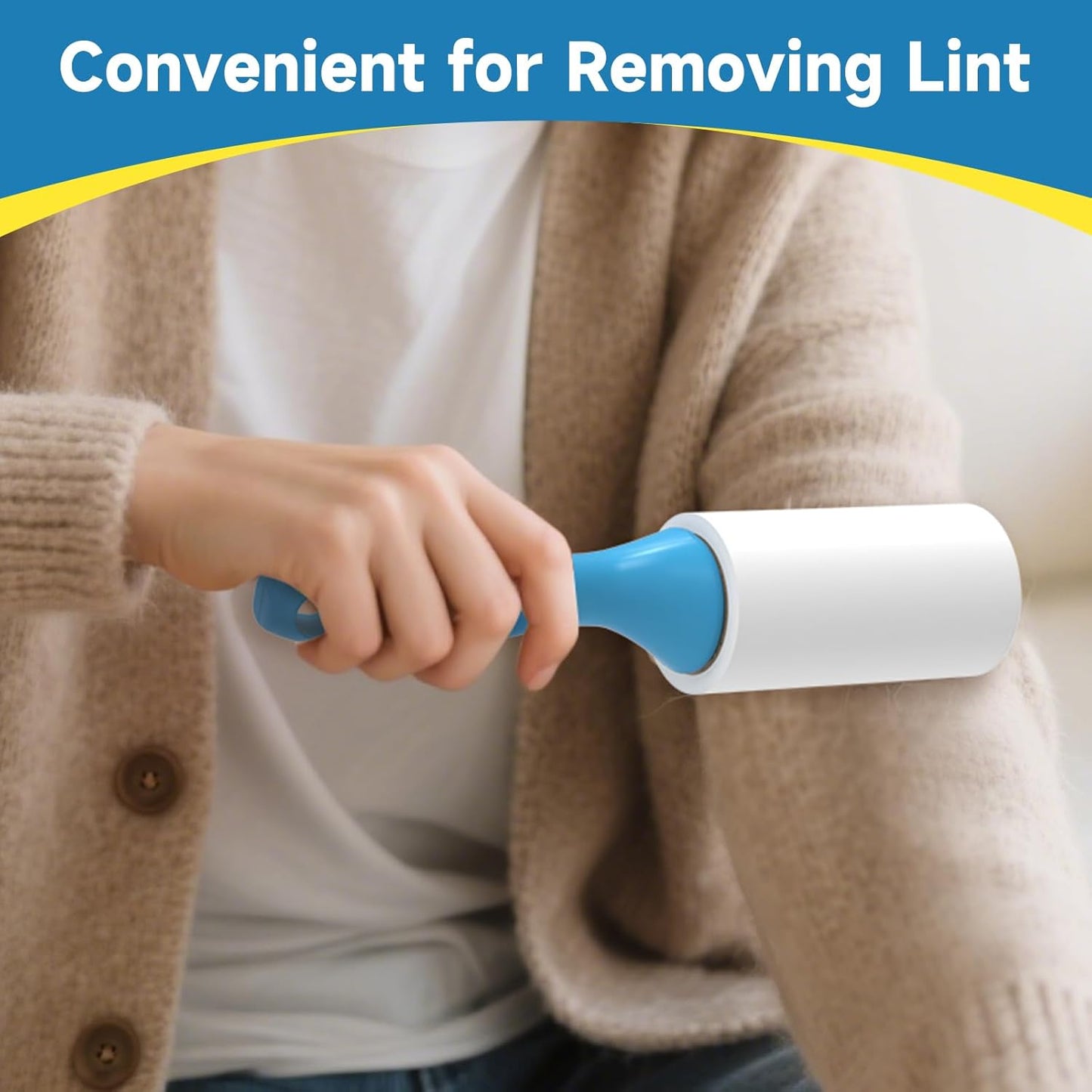 Swihauk Lint Roller - 600 Sheets Extra Sticky Pet Hair Remover | Ergonomic Handle for Clothes & Furniture