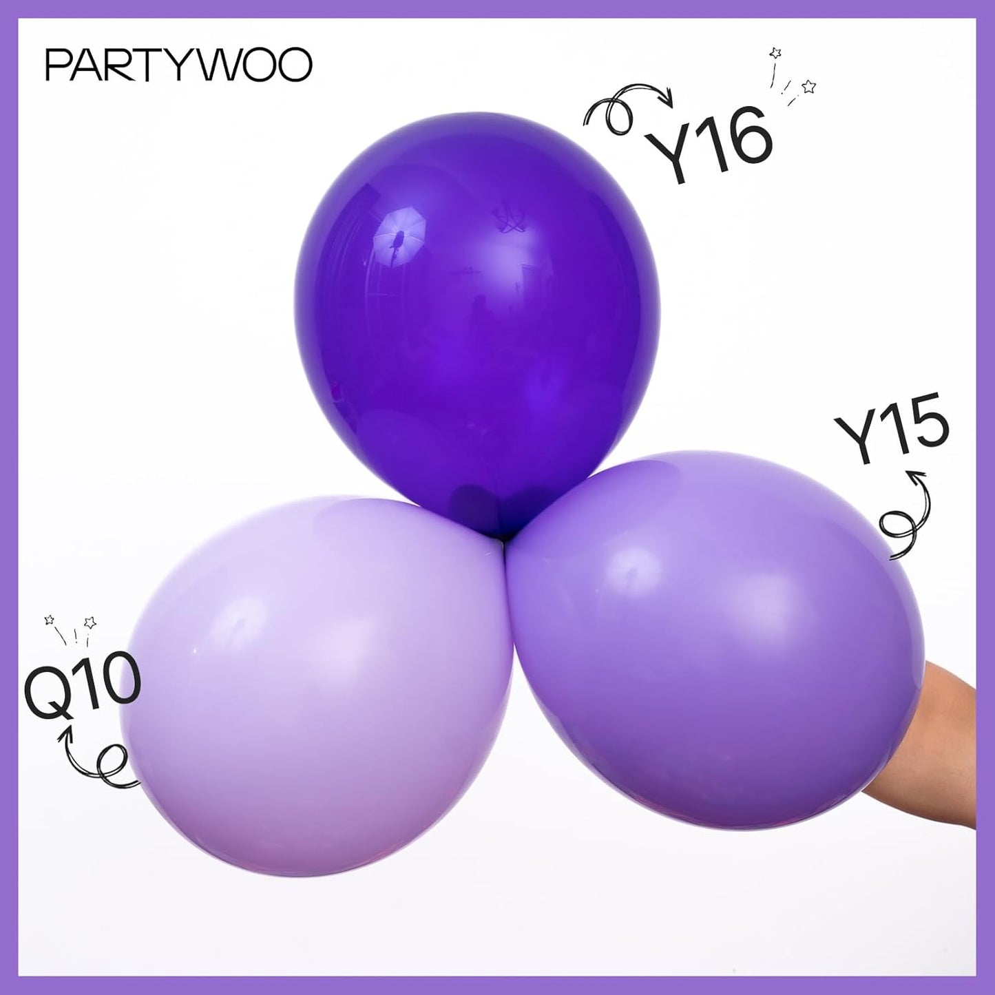 PartyWoo Purple Balloons - 100 Pcs 10 Inch Light Pastel Lavender Latex Helium Balloons for Celebrations