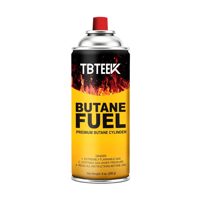TBTeek Butane Fuel Canister, Butane Gas 8 oz, 2 Pack Premium Pure Refined Butane Gas Refill for Kitchen Torch Head, Camping Stove, Outdoor Cooking, Grilling & Emergency Use