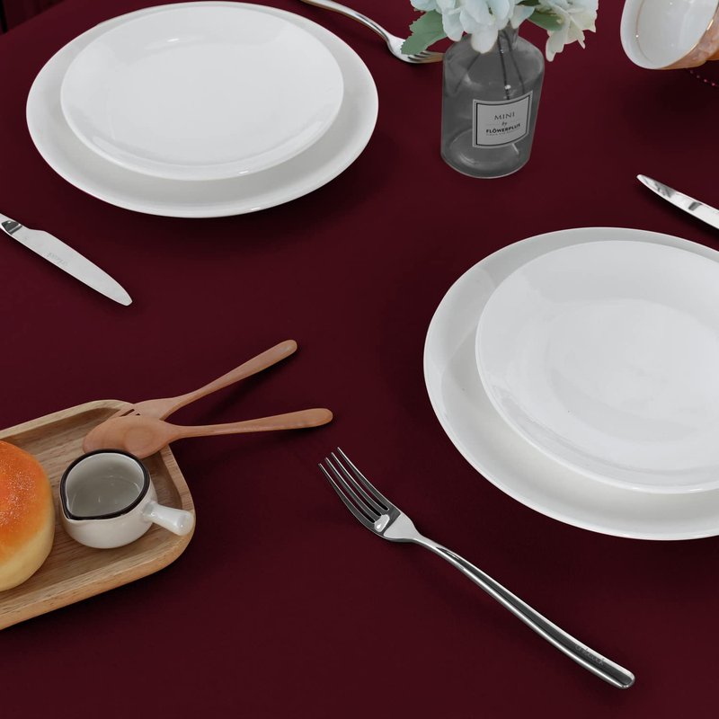 sancua 2 Pack Burgundy Tablecloth 60 x 102 Inch, Rectangle 6 Feet Table Cloth - Stain and Wrinkle Resistant Washable Polyester Table Cover for Dining Tables, Buffet Parties and Camping