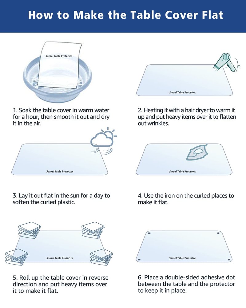 46X46 Inch Clear Plastic Table Cover on Top of Coffee Dining Table Computer Office Desk Pad Protector Durable Heavy Duty Desktop Cover Mat Vinyl Tablecloth for Furniture Surface Protection
