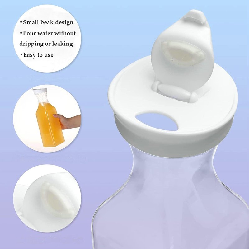 ASANMEYO 5-Pack 50 Oz Plastic Water Carafe Pitcher with Flip Top Lid, Square Base Juice Containers, Mimosa Bar Supplies Pitcher for Drinks, Water, Tea, Juice, Milk, Lemonade and Other Beverages