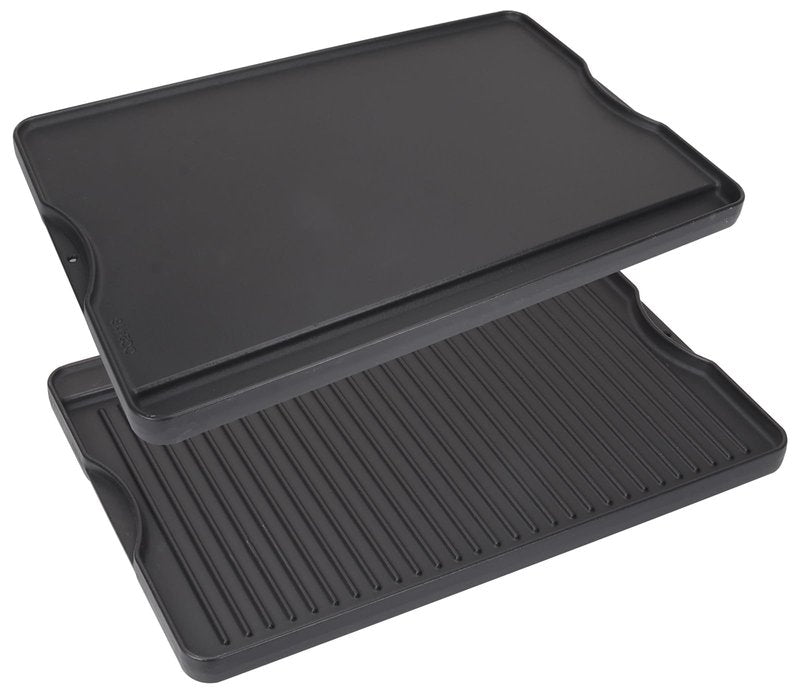Cast Iron Griddle for Gas Grill, 16" x 24" Reversible Pre-Seasoned Large Flat Top Griddle Plate for Camp Chef etc., Stovetop/Electric/Propane/Charcoal, Outdoor Cooking Oblong Grilling Pan for Camping