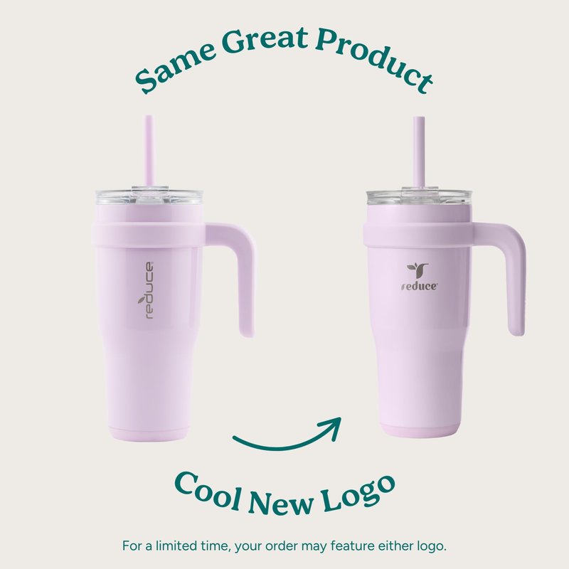 Reduce 24 oz Stainless Steel Tumbler with Handle - Dual-Wall Vacuum Insulated Travel Mug, Sweat-Proof Lid & Reusable Straw - Keeps Drinks Cold for 24 Hrs, Fits Cupholders, Dishwasher Safe-Mineral Blue