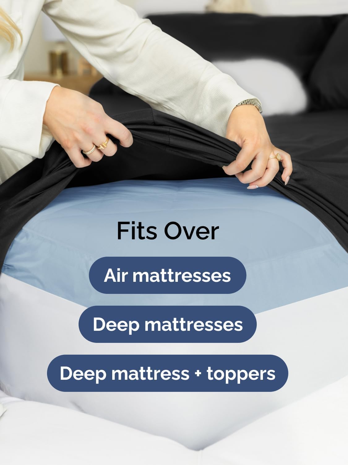 Skiennix Extra Deep Twin Sheet Set - 4 Piece Breathable Cooling Bedding - Soft, Wrinkle-Free Black Sheets