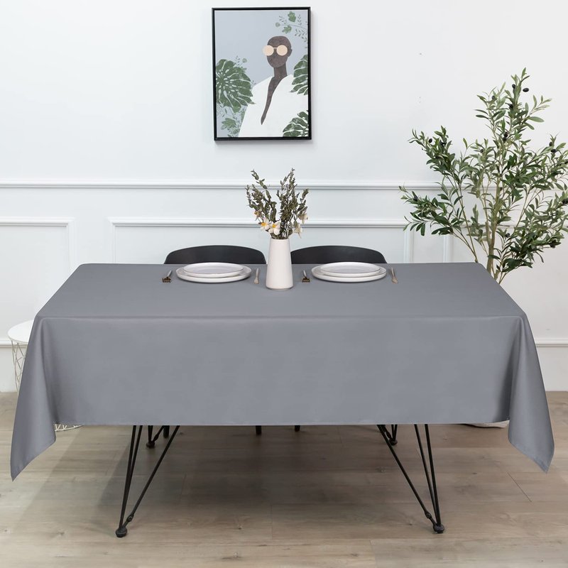 sancua Square Tablecloth - 70 x 70 Inch - Water Resistant Spill Proof Washable Polyester Table Cloth, Decorative Fabric Table Cover for Dining Tables, Buffet Parties and Camping, Light Grey