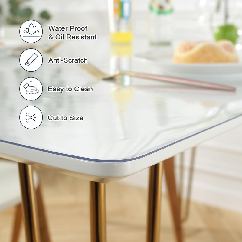 LovePads Clear Desk Mat 20 x 30 Inch, 1.5mm Thick Clear Table Protector, Waterproof Plastic Table Cover Protector, PVC Desk Protector Mat, Vinyl Desk Cover for Desktop, Coffee & Dining Table