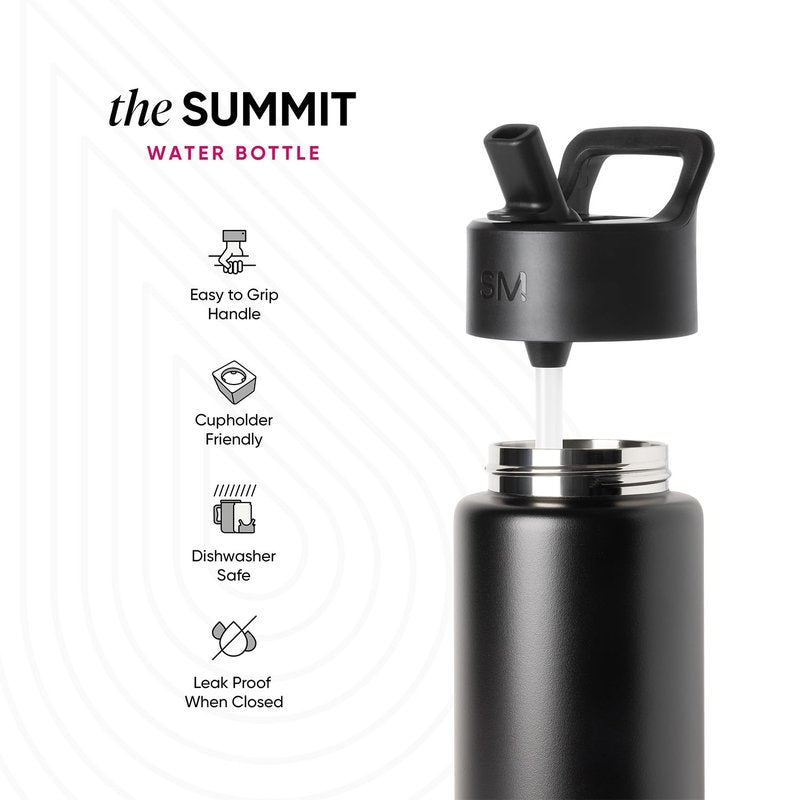 Simple Modern Kids Summit Water Bottle with Straw Lid | 14oz Stainless Steel Cup Insulated Tumbler for Toddlers, Girls, Boys, School | Horse Field