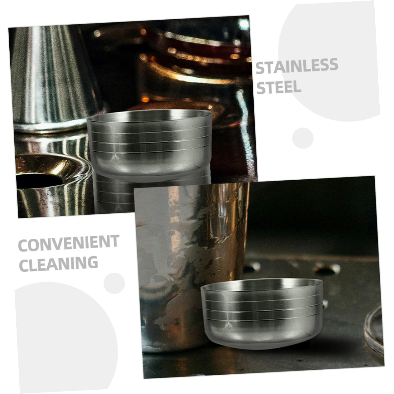 VINTORKY Stainless Steel Cocktail Shaker Lid Replacement 1.65 Inch Bar Tumbler Cap for Mixing Drinks Juice Bubble Tea Accessories